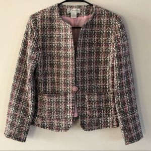 Dress barn Women’s Blazer Jacket Tweed Pink PS